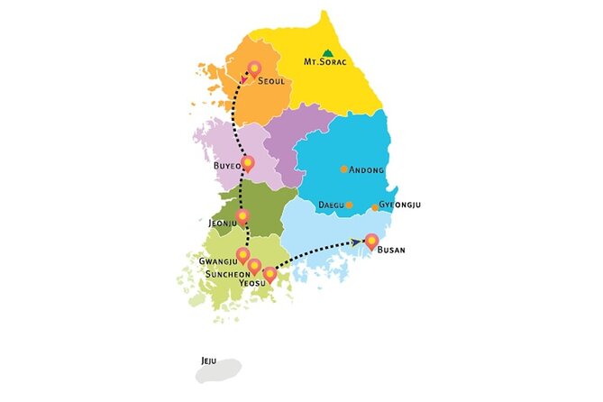 3-Day Korea Western course by K-shuttle Tour from Seoul to Busan - Key points at a glance
