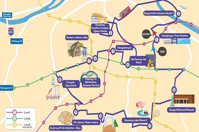 Daegu Hop on Hop off City Tour Bus Discount Ticket (내국인불가) - Stop 6: E-World for rides and family time