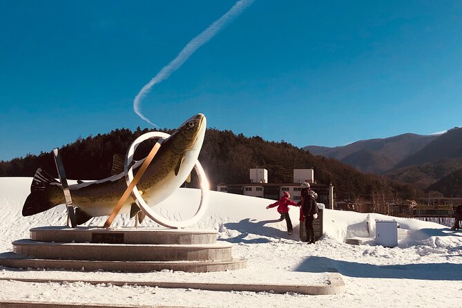Korea Winter Ice Fishing Festival (Pyeongchang Trout Festival) - 11:30 on the ice, with a rod and folding chair ready