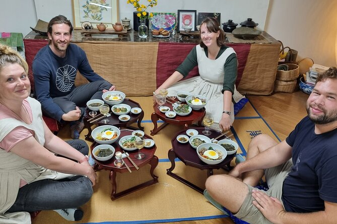 Korean cooking class in Haeundae, Busan - Eating at a traditional Korean bapsang