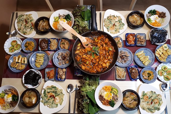 Local Home Korean Cooking Class & Market Adventure in Seoul - Cooking four Korean dishes at home