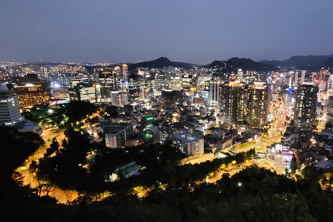Seoul Food n Night view with Local Korean BBQ dinner Hongdae st. - Gyeongui Line Forest Park after sunset