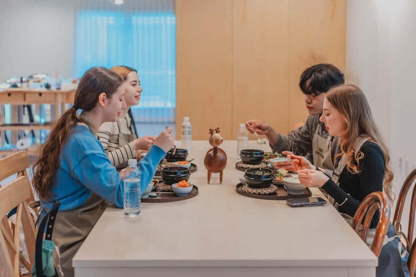 Seoul: Korean Cooking Class with Local Grocery Shopping - Rolling kimbap for lunch or later