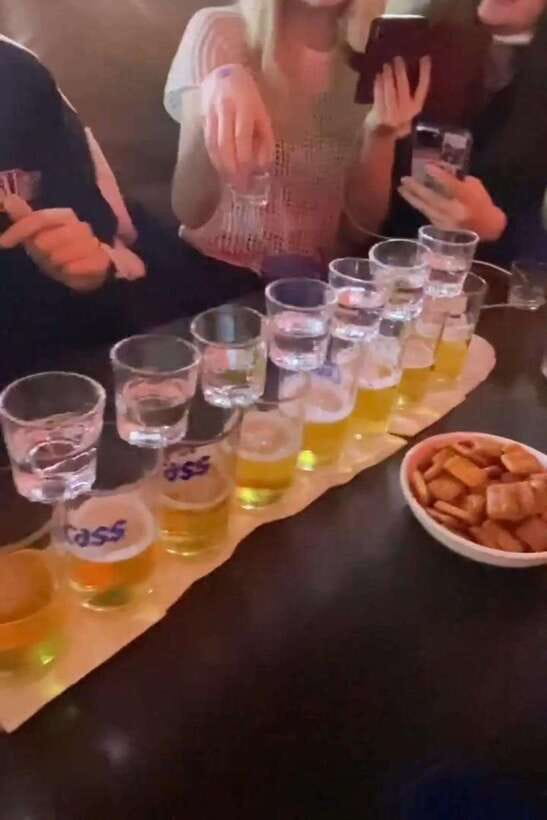 Seoul: Korean Drinking Games Night (non-drinkers welcome) - Kimchi seafood pancake keeps the table grounded